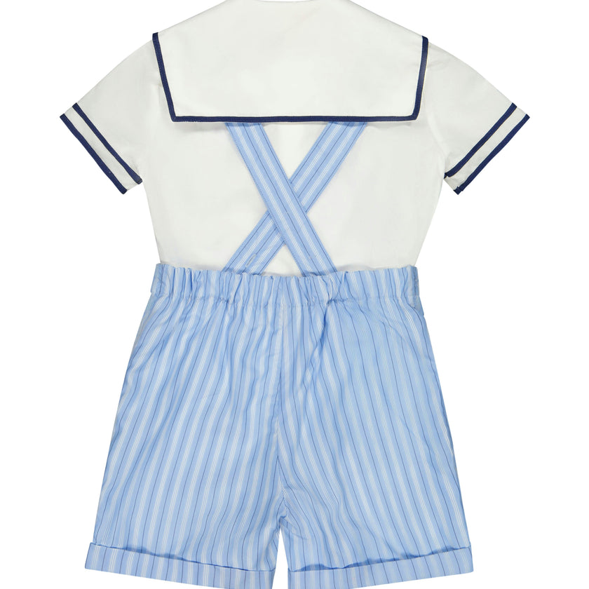 George Blue Stripe Overalls and Shirt