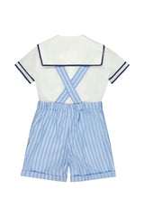 George Blue Stripe Overalls and Shirt