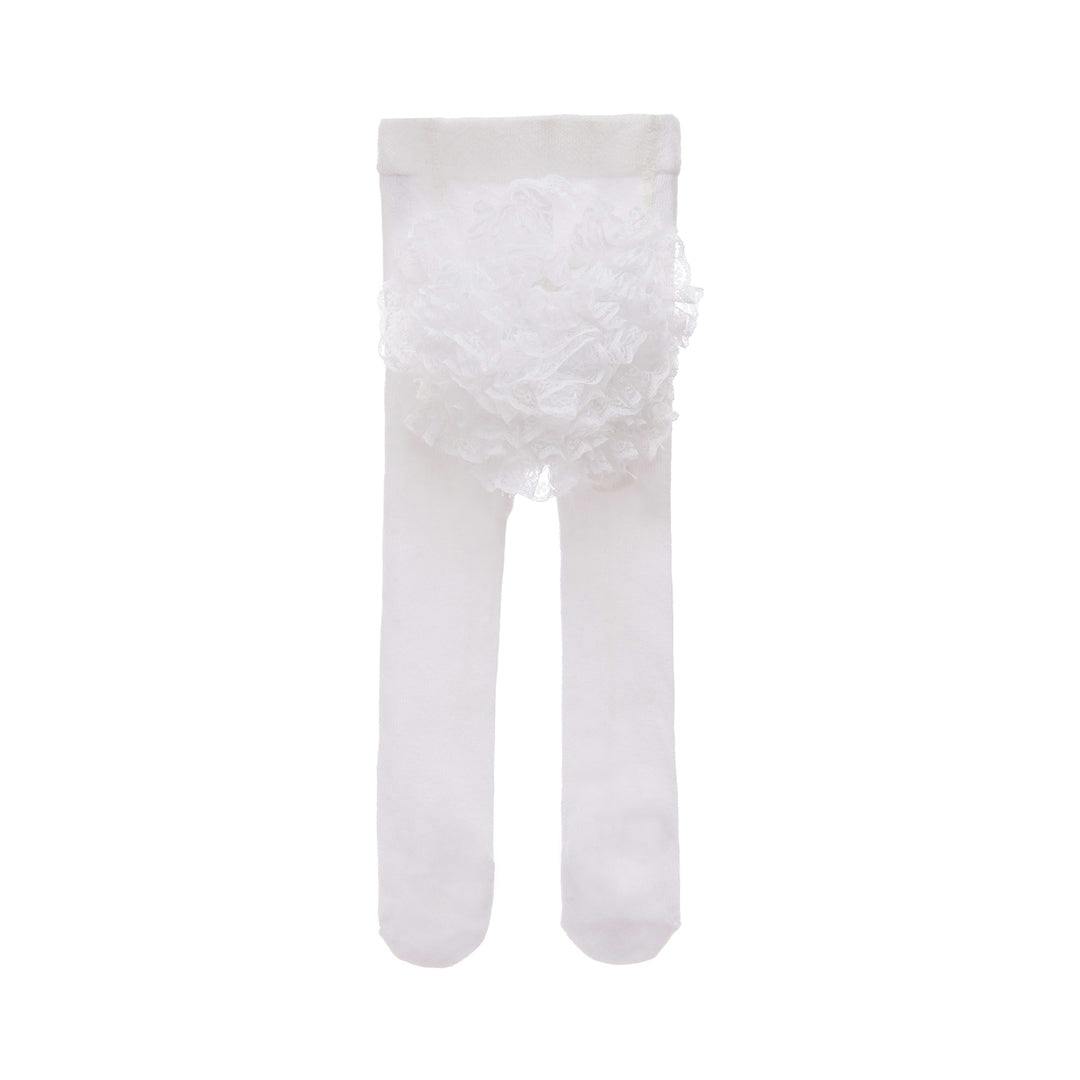 White Ruffle Pom Tail Tights