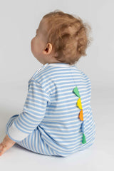 Stripe Knit Longall with Dinosaur