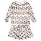 Anna Women's Longsleeve Short Set - Western Pups