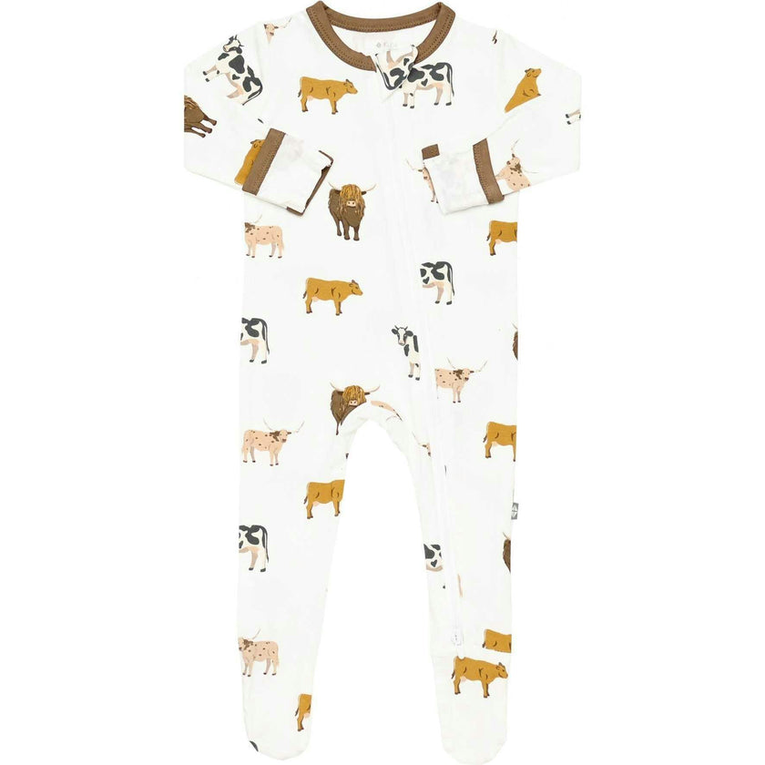 Zippered Footie, Moo