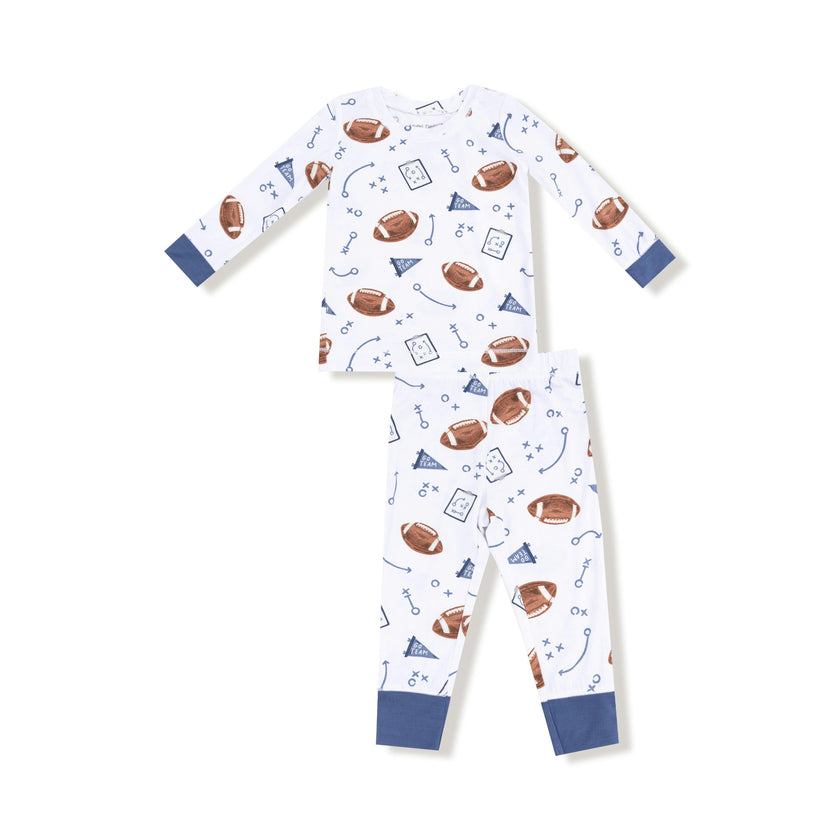 Touchdown Time - Navy - Long Sleeve Loungewear Set