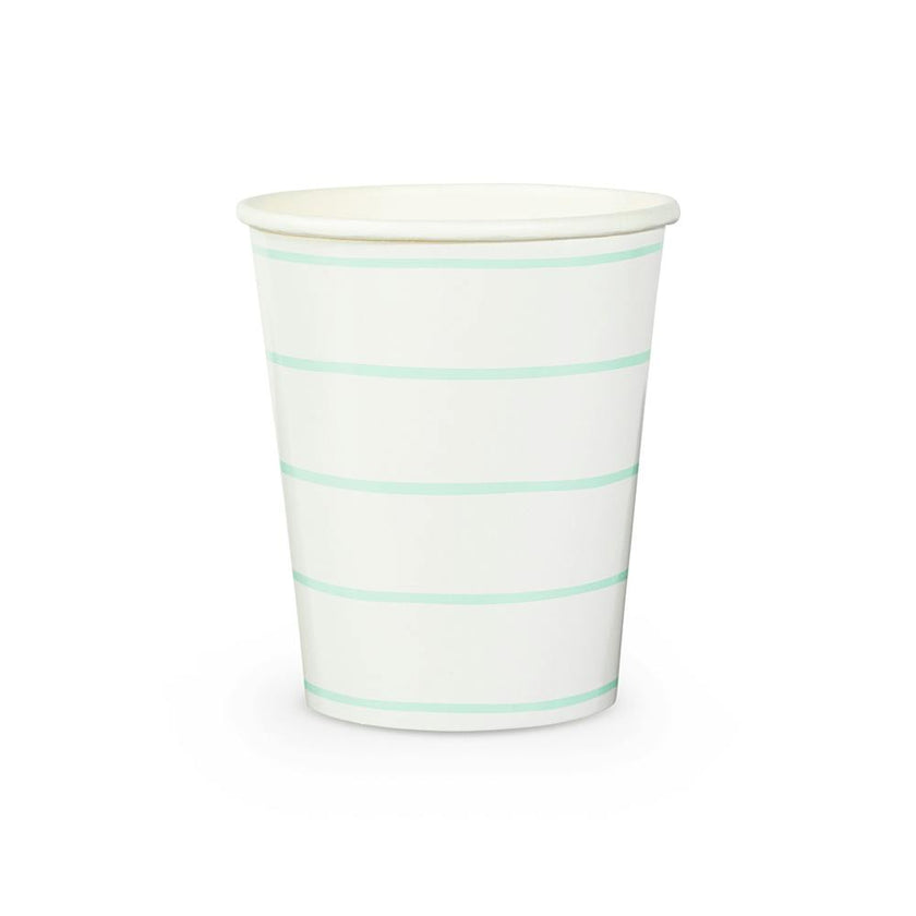 Mint Frenchie Striped 9 oz Cups