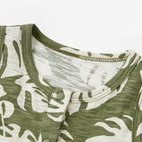 Island Leaf Silhouette Slub Cotton Sleeveless Jumper