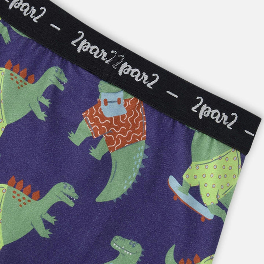 Organic Cotton Printed Adventure Boxers Pack Of 3