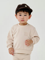 Embroidered Cotton Leggings Beige