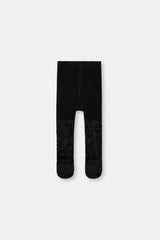 Baby Knit Textured Tights Black