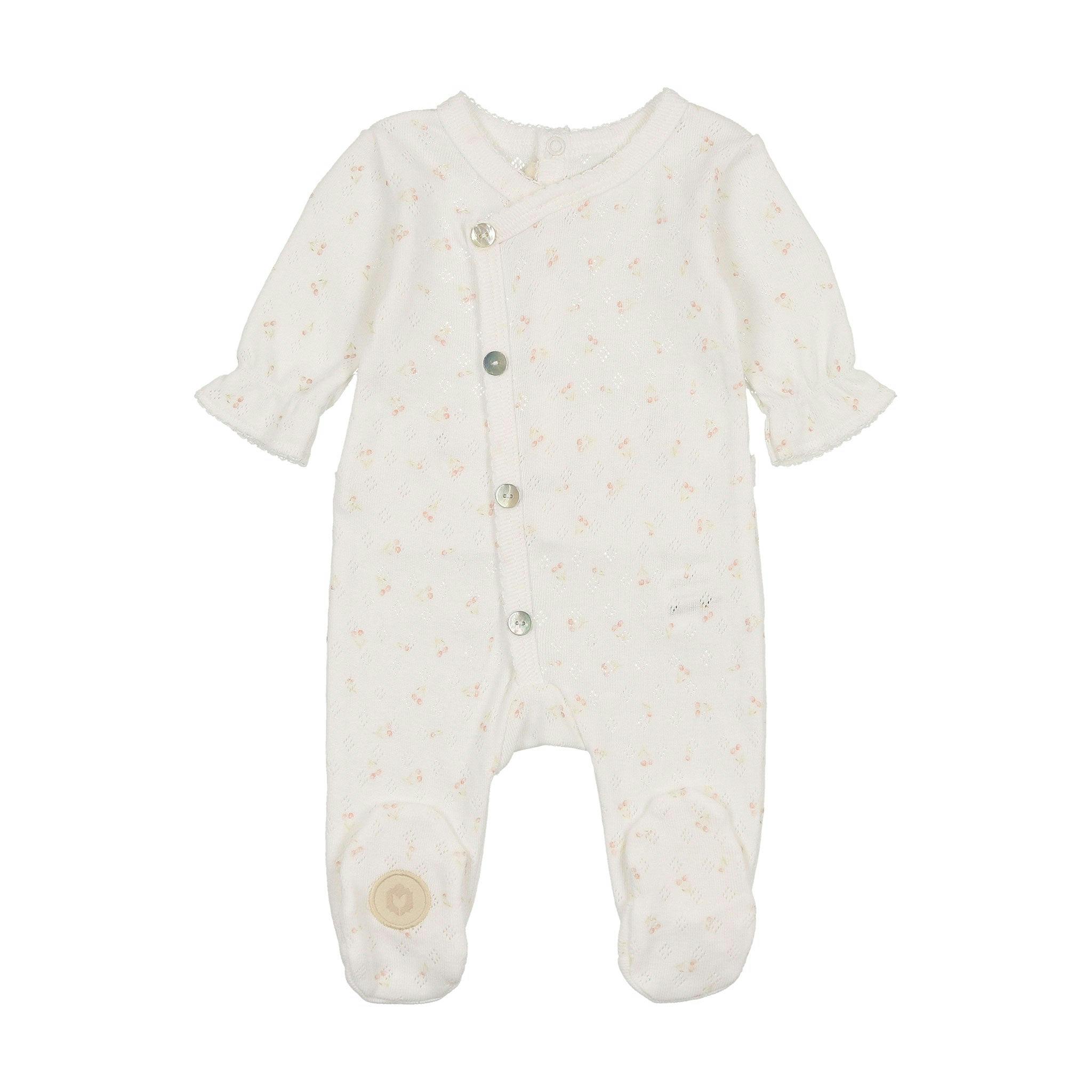 Spray of Cherries Footie Ivory