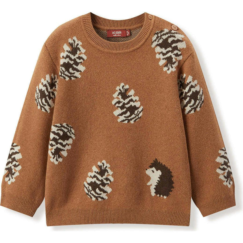 Pinecone & Knitted Birdseye Jacquard Sweater