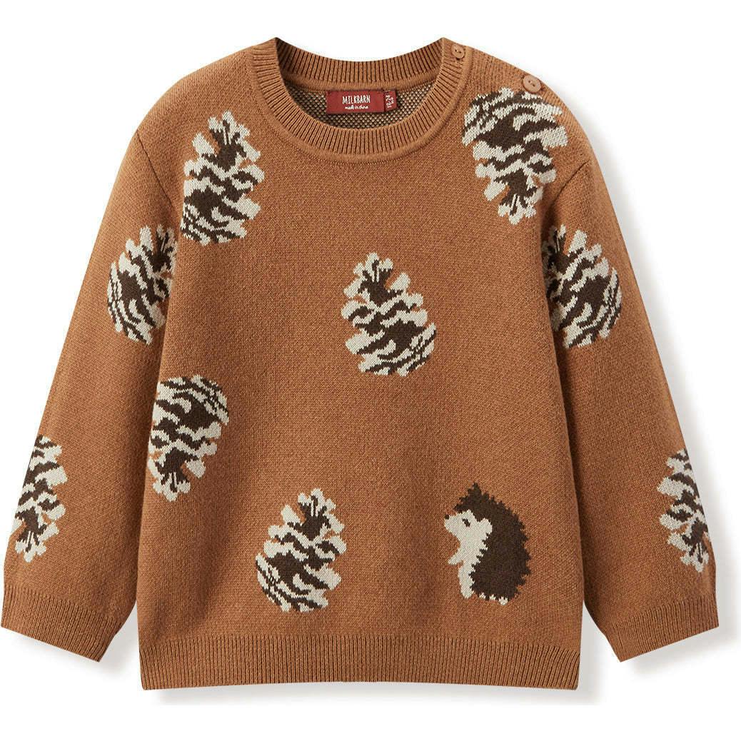 Pinecone & Knitted Birdseye Jacquard Sweater