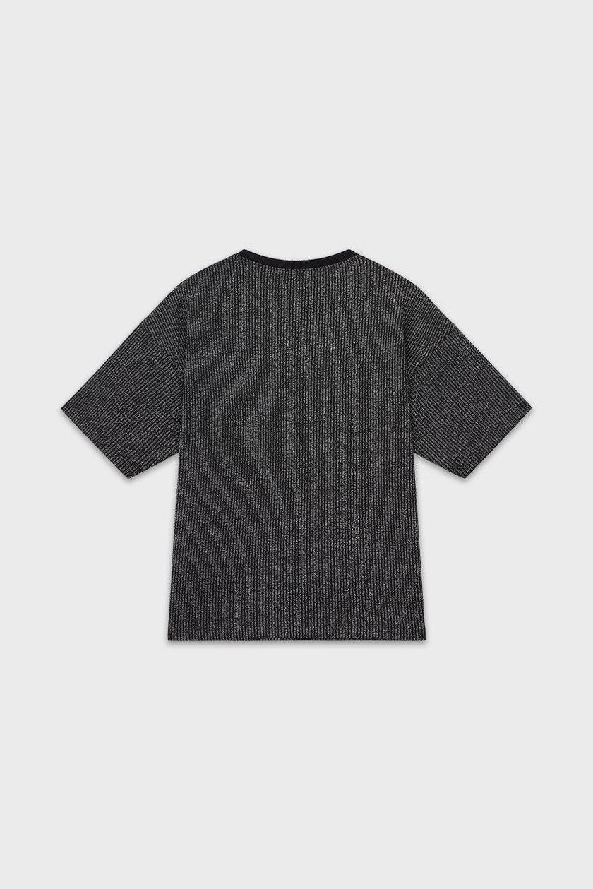 Cropped Glitter Ribbed T-Shirt