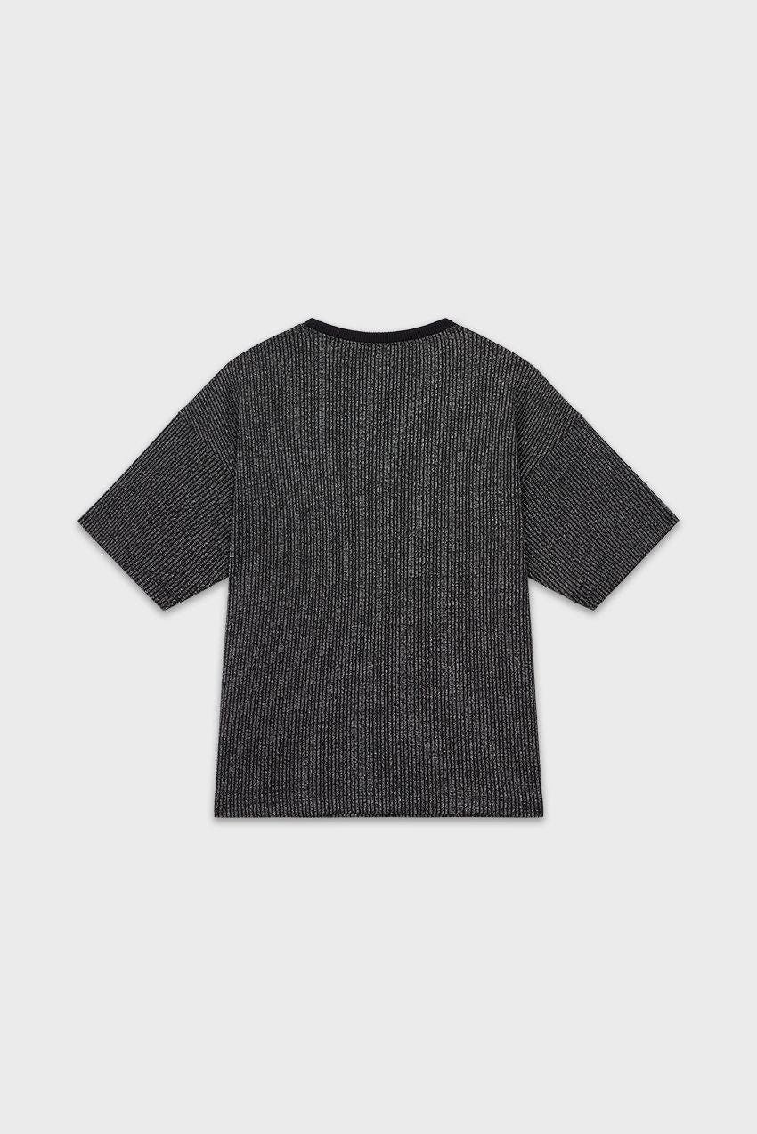 Cropped Glitter Ribbed T-Shirt