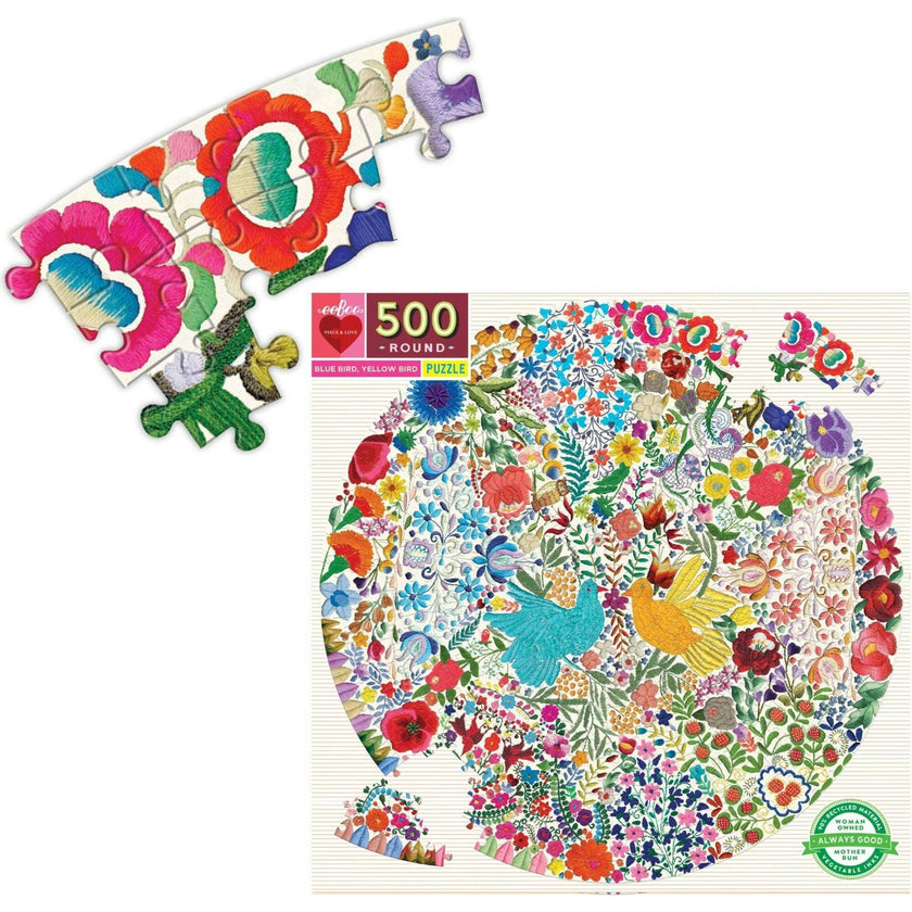 Piece and Love Blue Yellow 500 Piece Jigsaw Puzzle