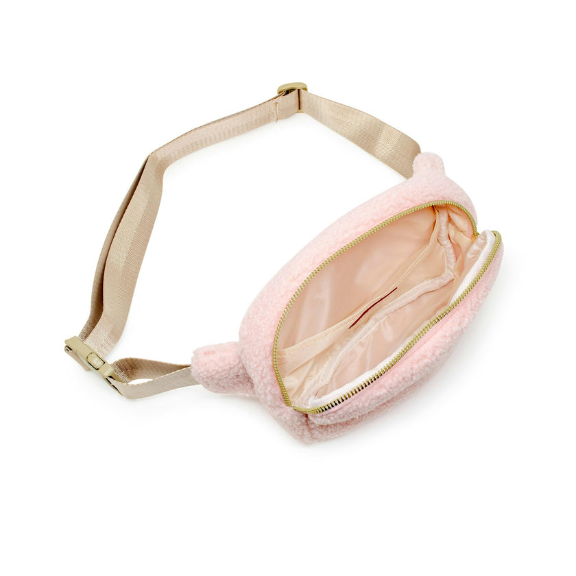 Fuzzy Belt Bag with Heart for Kids