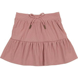Ribbed Berry Tired Ruffle Hem Short Skirt