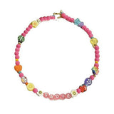 Colorful "Pink" Monogram Happy Necklace