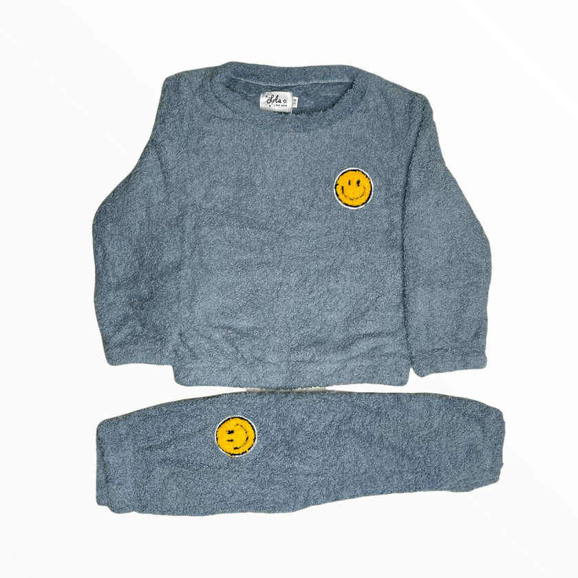 Blue Bright Smile Patch Fuzzy Set