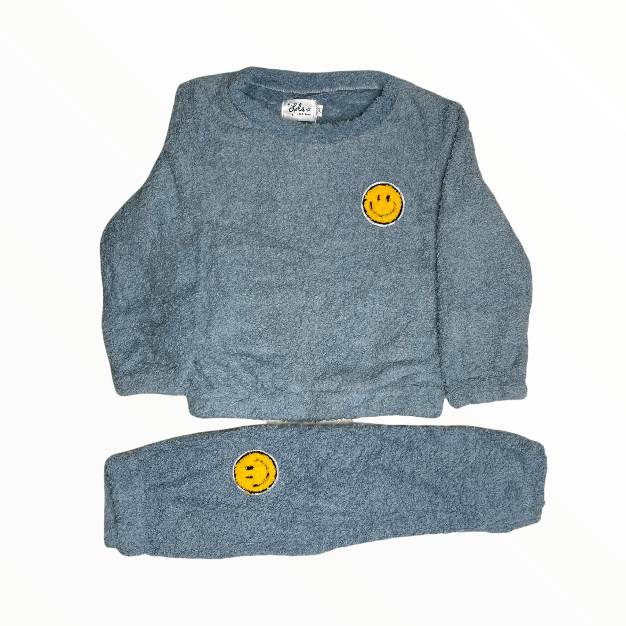 Blue Bright Smile Patch Fuzzy Set