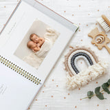 Keepsake Baby Memory Book for Boys and Girls - Timeless First 5 Year Baby Book - Linen Journal Scrapbook & Photo Album - Record Every Milestone Birth to Age 5