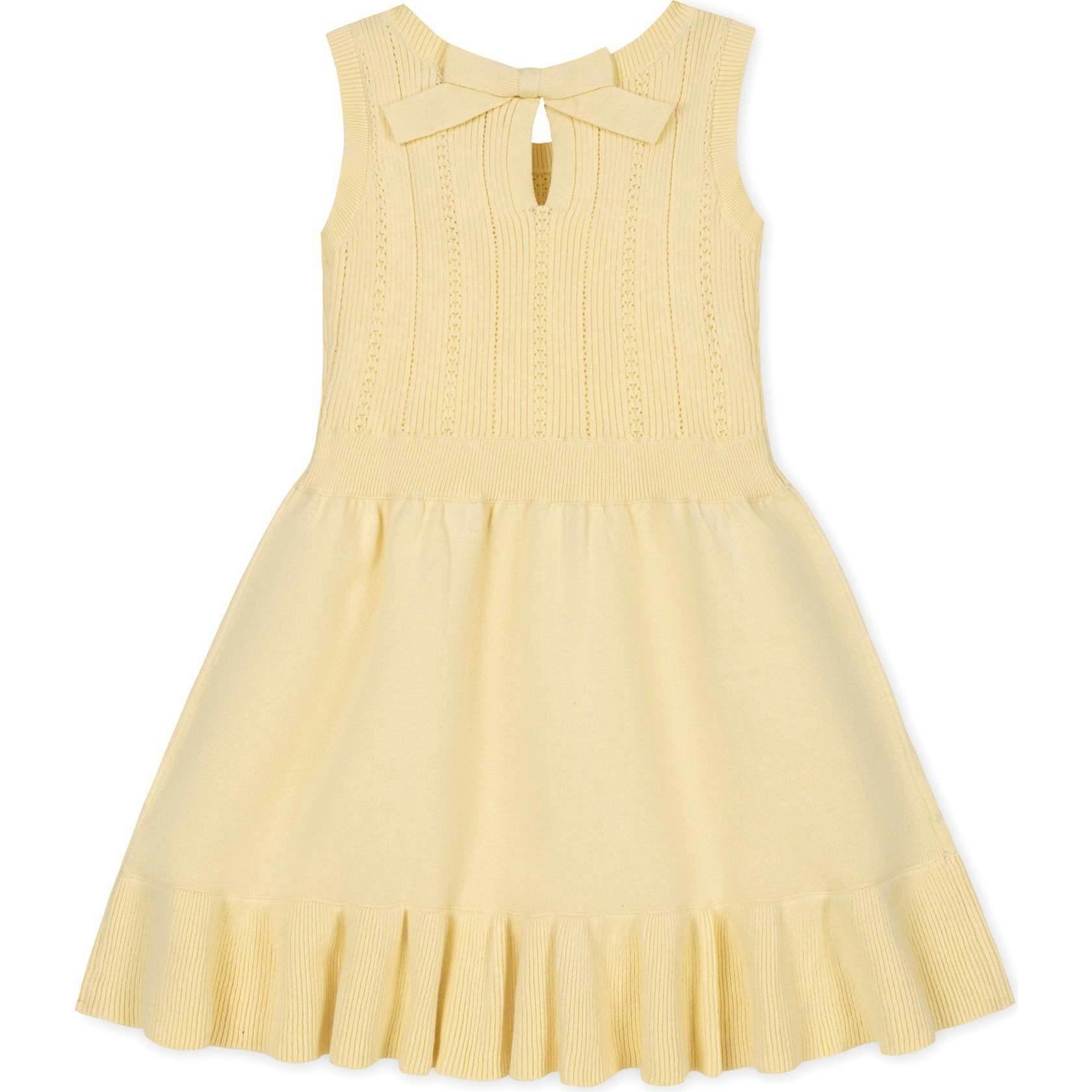 Organic Flounce Hem Tank Sweater Dress, Yellow