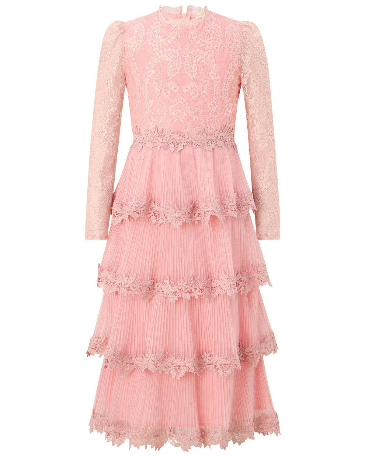 Peggy Lace Midi Dress, Pink