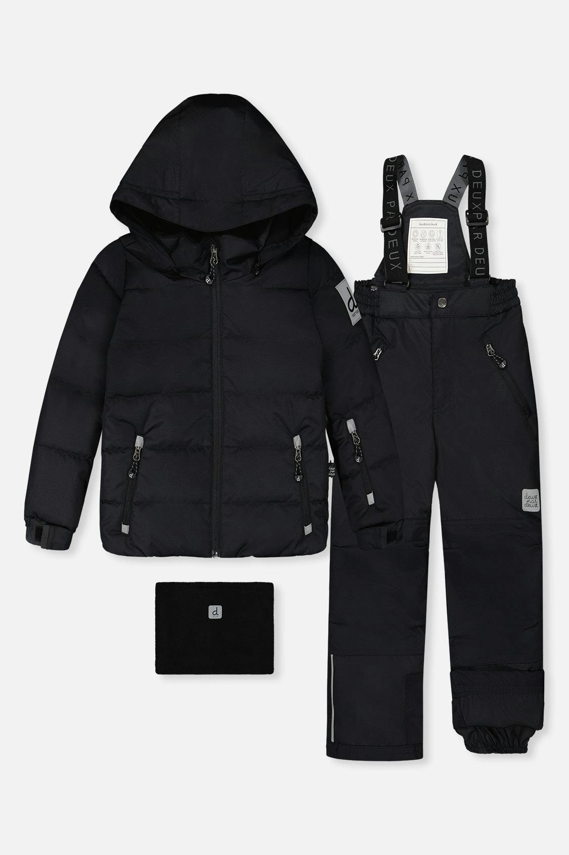 Two Piece Play Snowsuit Black With Black Pants