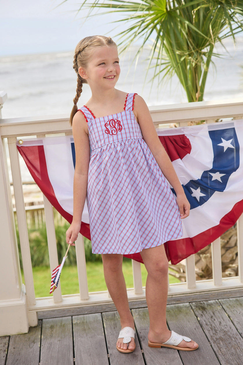 Evie Dress - Patriotic Plaid