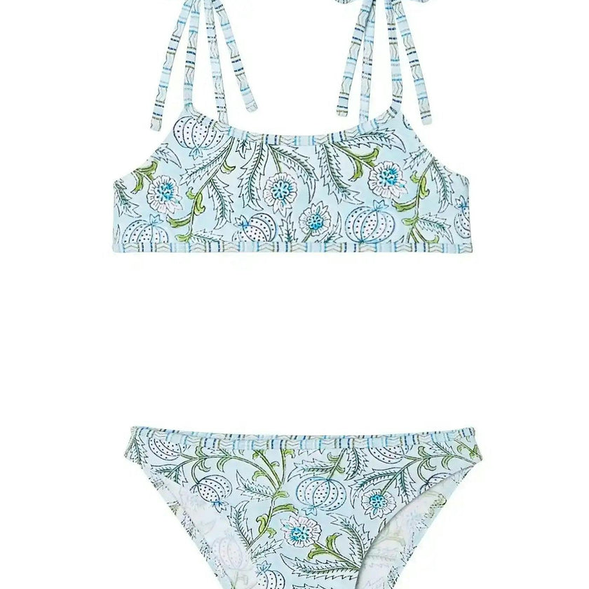 Girls' two-piece swimsuit, blue | POPPY 2P