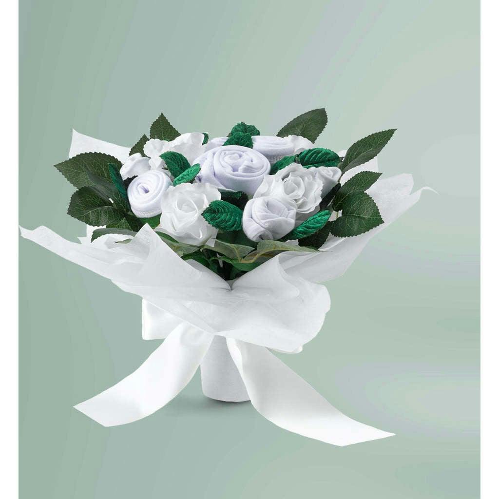Hand Tied Baby Clothes Bouquet and Personalized