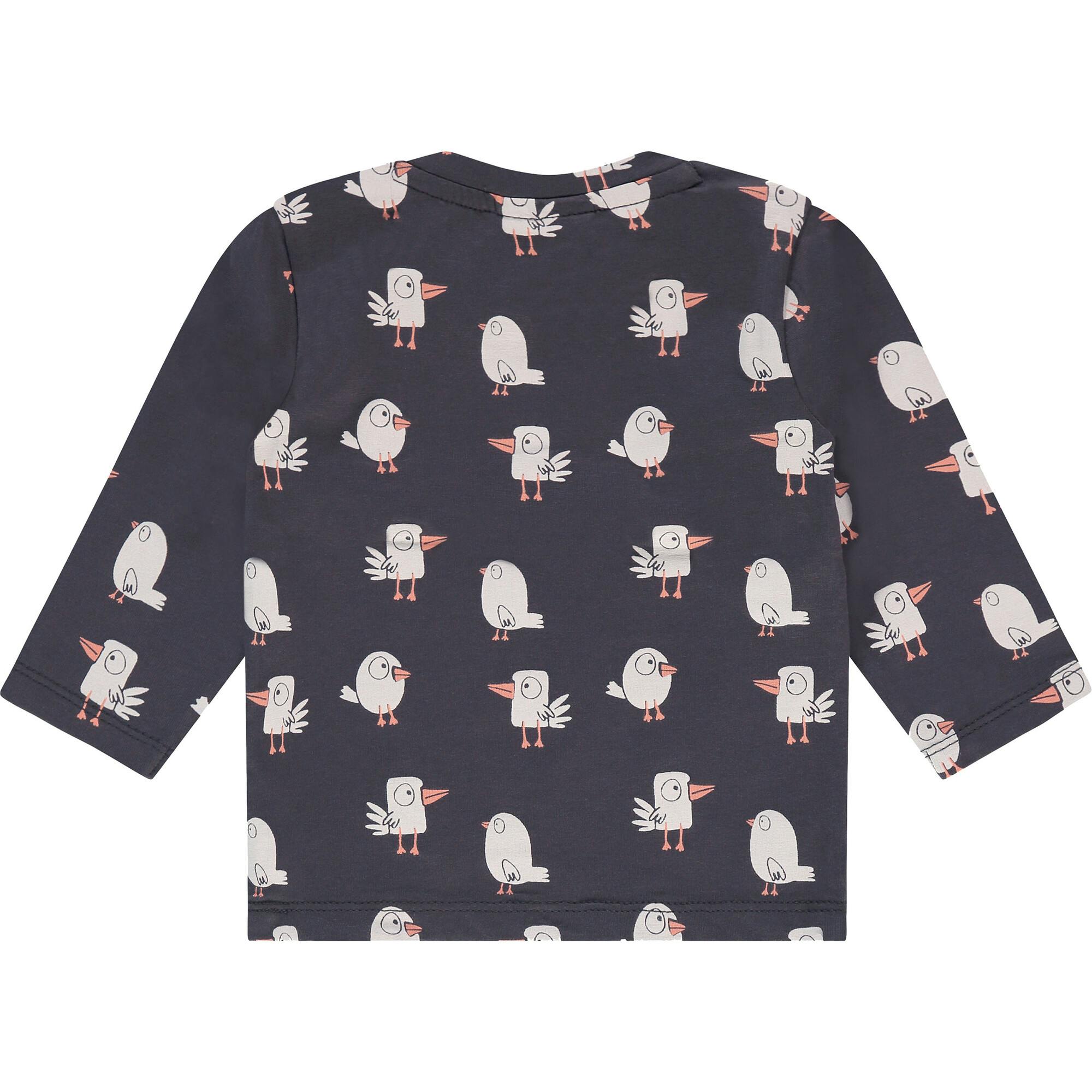 Cartoon Birds Print Long Sleeve T-Shirt