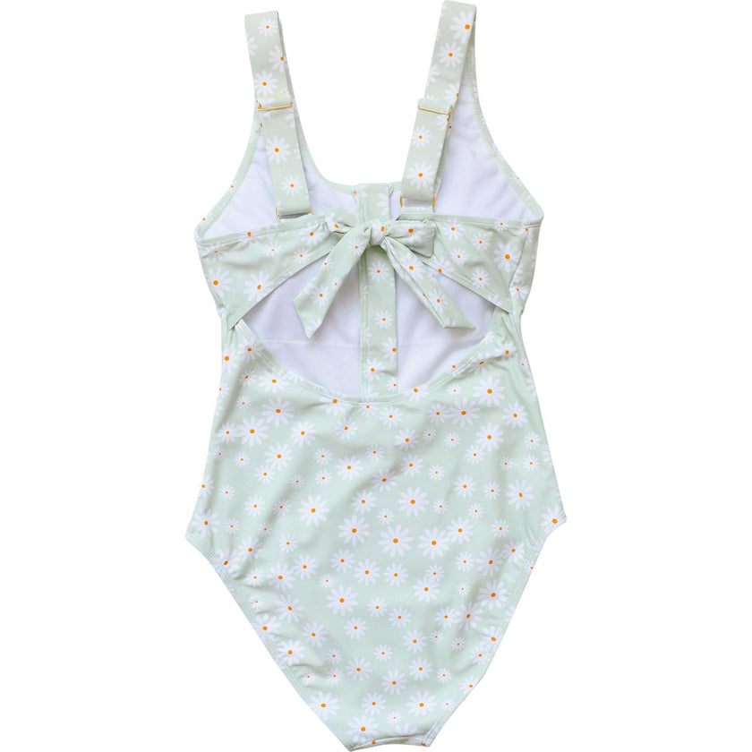 Women's Zip Up One Piece | Green Daisy