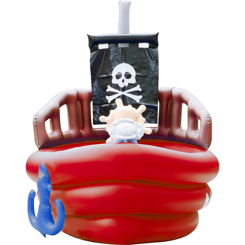 Water Fun Pirate Boat Inflatable Sprinkler Play Center with Pump