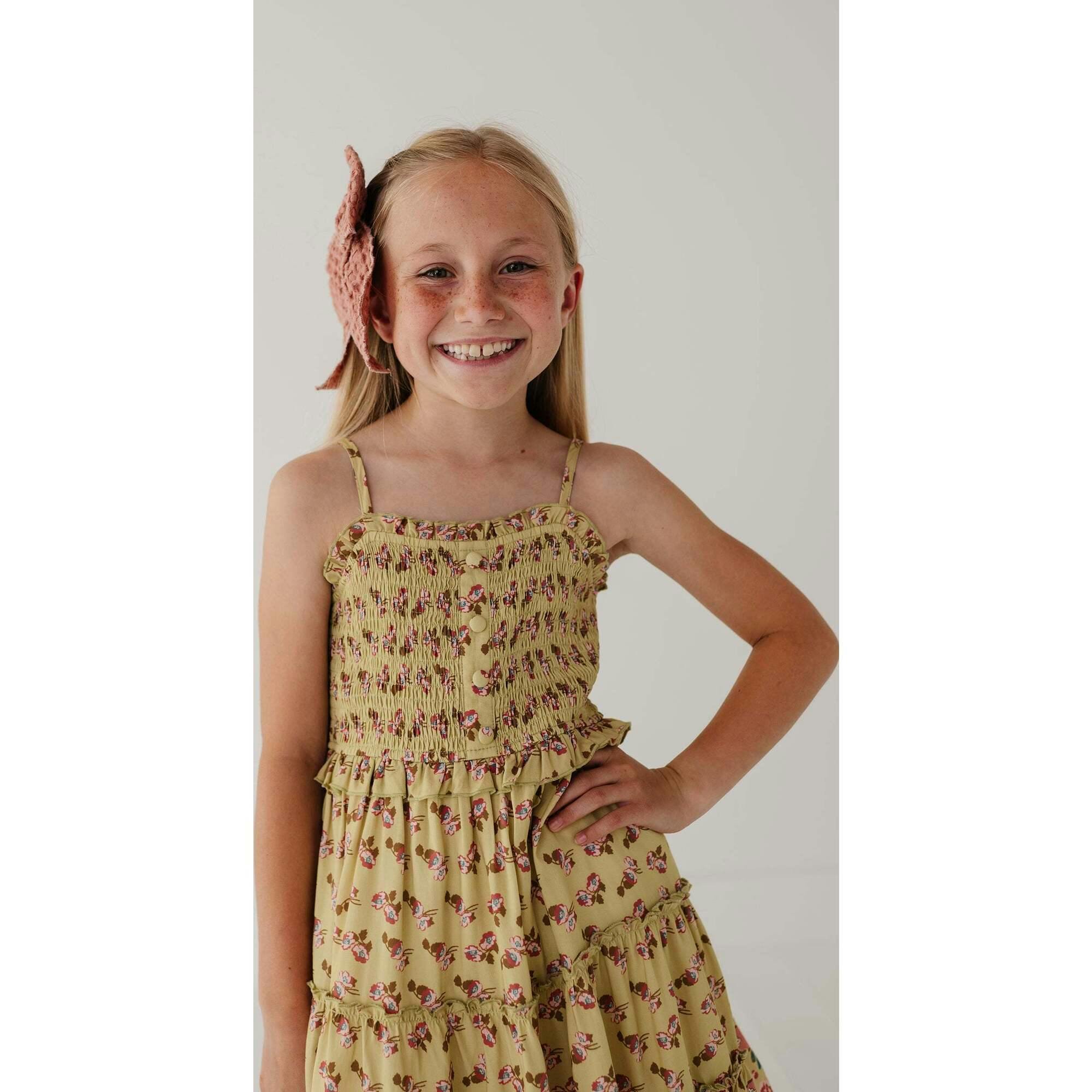 Smock Button Front Tiered Dress