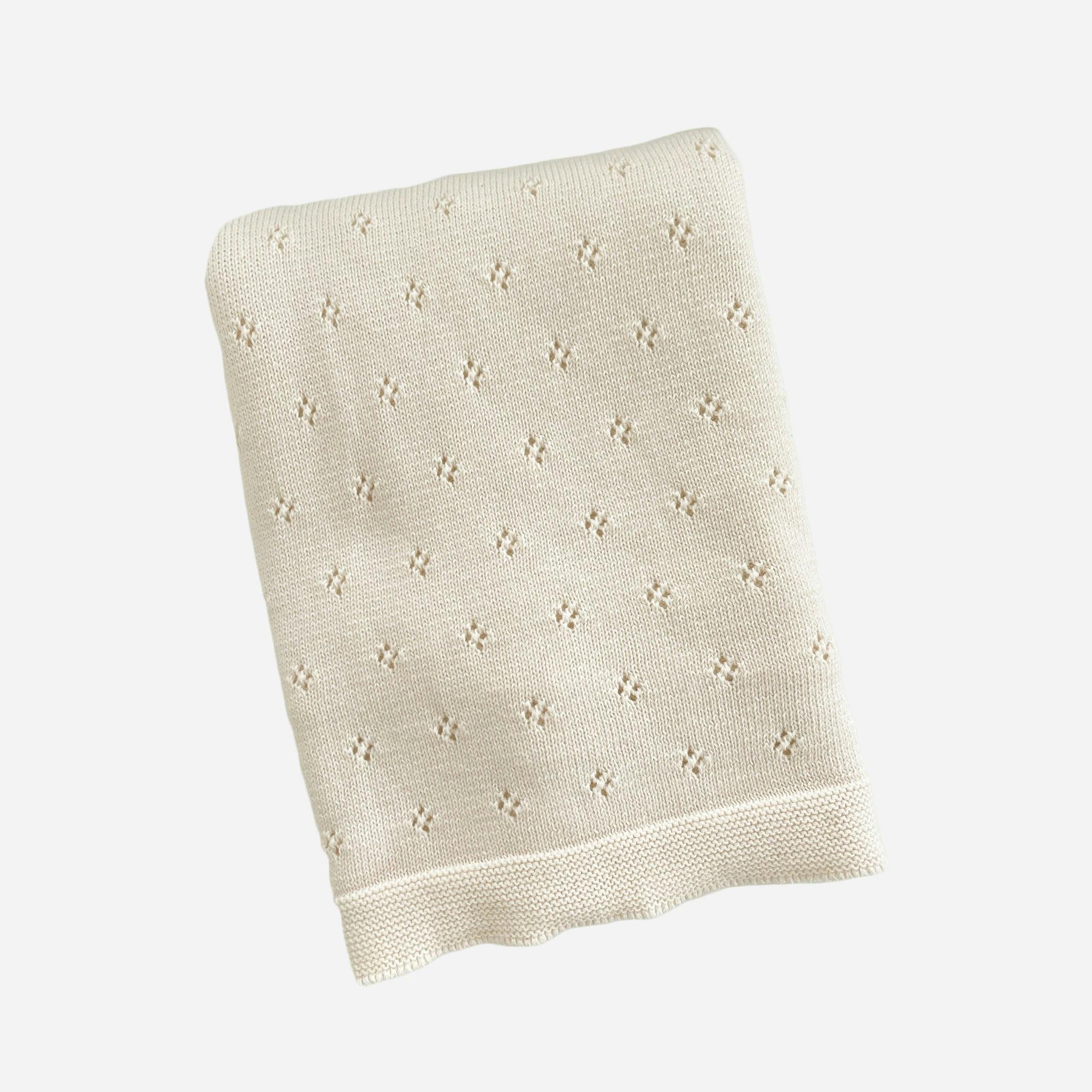 Heirloom Pique Blanket, Cream | Organic Cotton