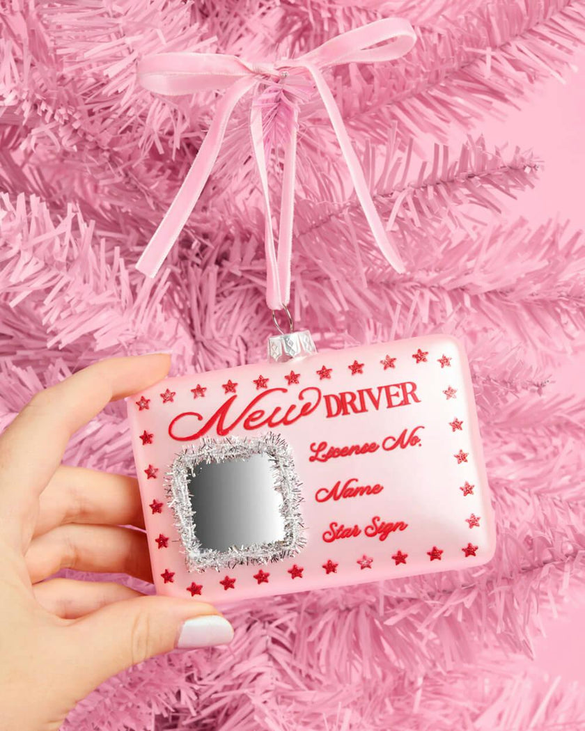 New Driver Ornament - glass license ornament