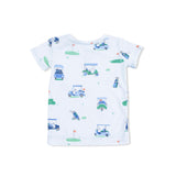 Vintage Golf Carts Blue - Short Sleeve Loungewear Set