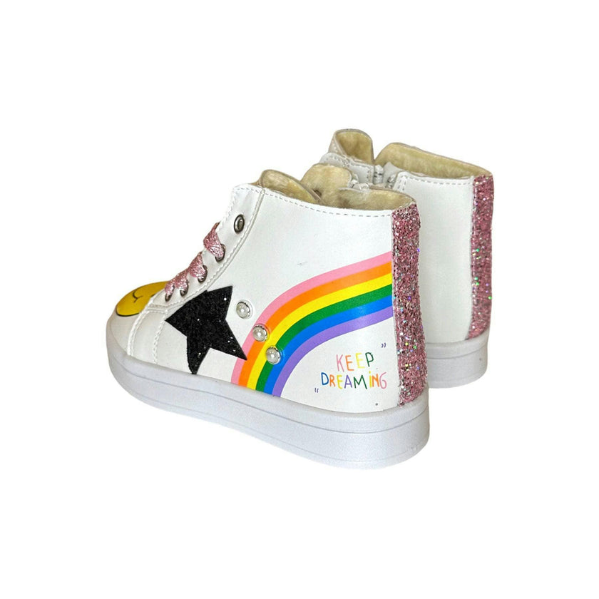 Rainbow Smiley Hi Top Sneaker