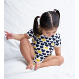 Black & Yellow Hearts Short sleeve bodysuit
