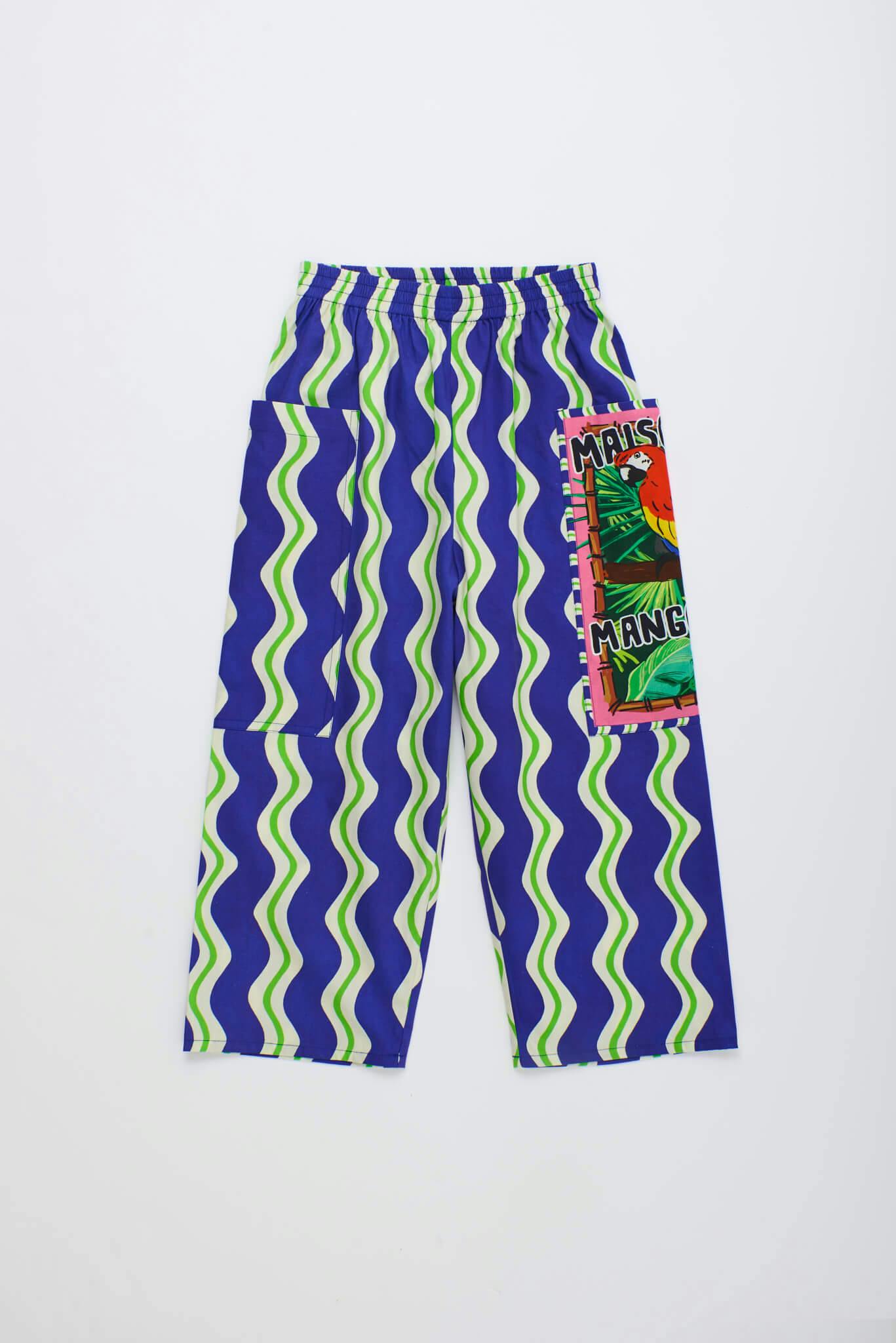 LOROS WAVY PANTS NAVY BLUE