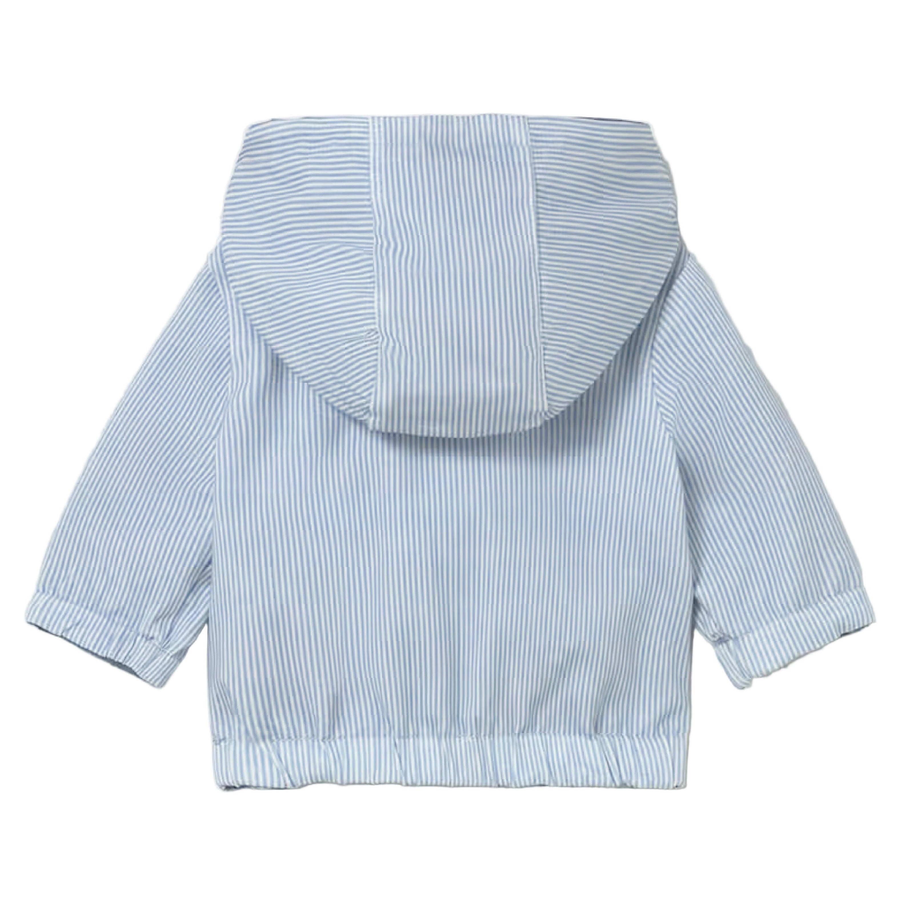 Light Blue Striped Hooded Jacket