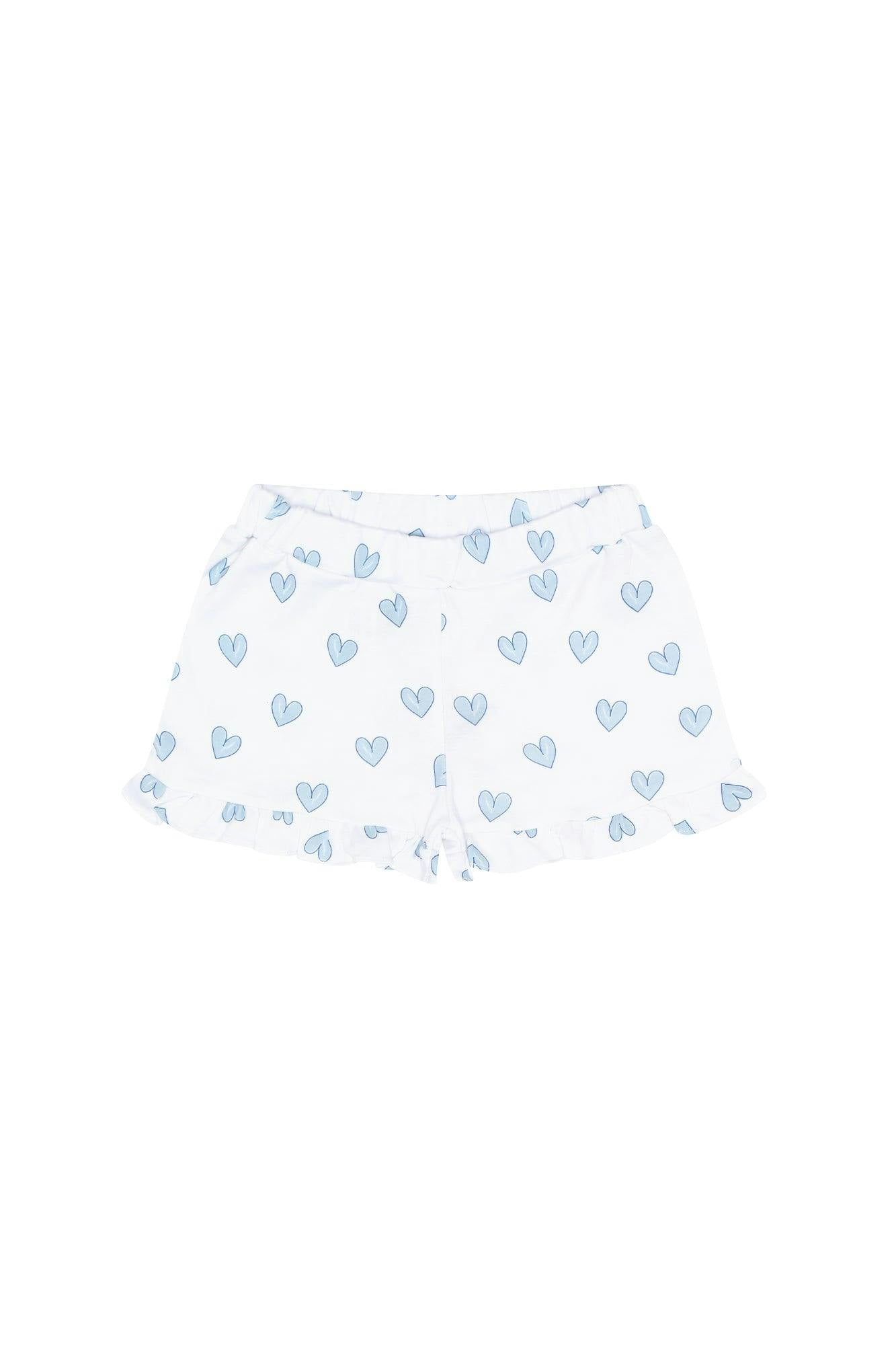 Blue Heart Print Shorts