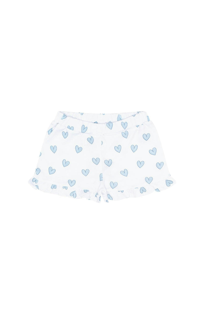 Blue Heart Print Shorts