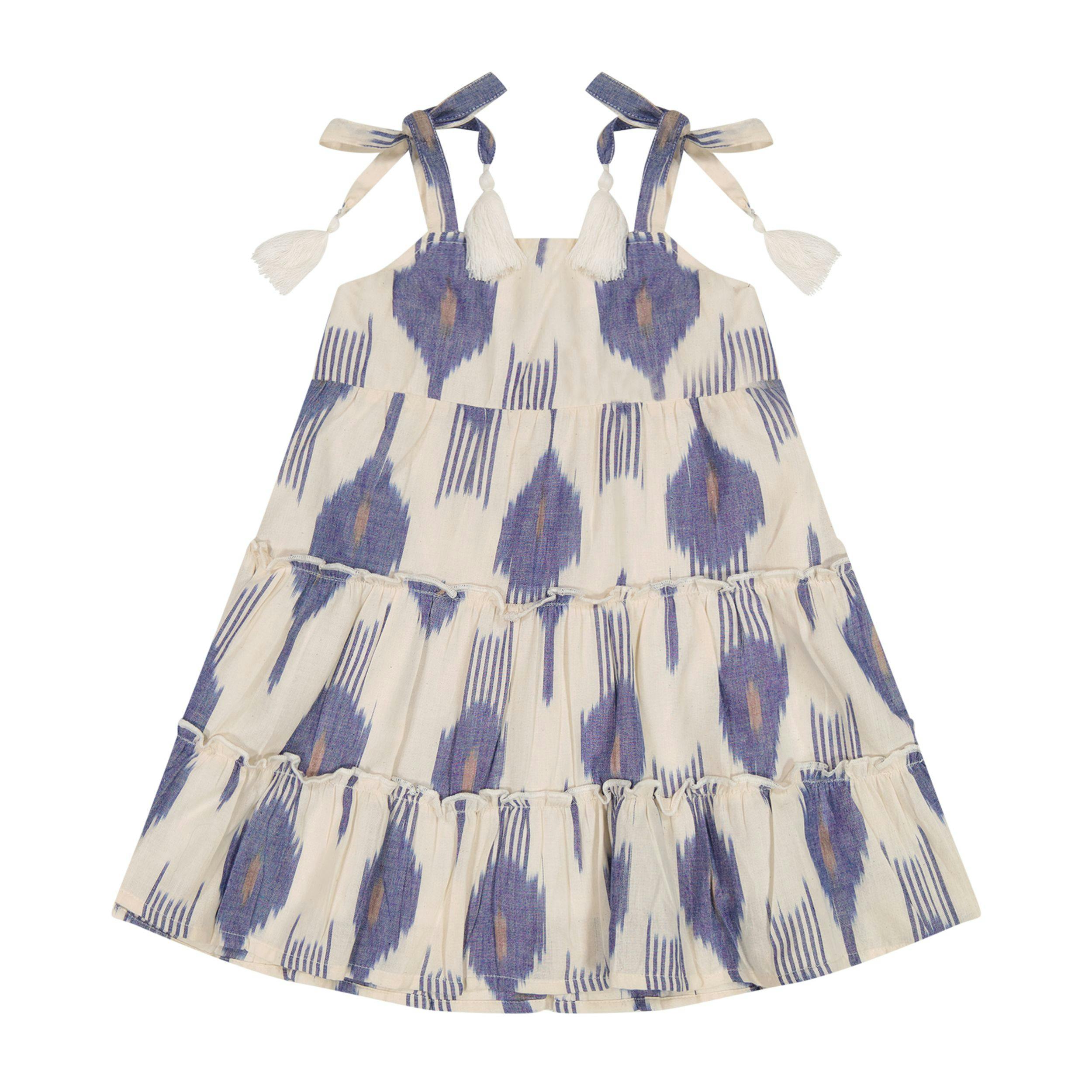 Bella Girls Shoulder Tie Sundress La Crème Ikat, Cream