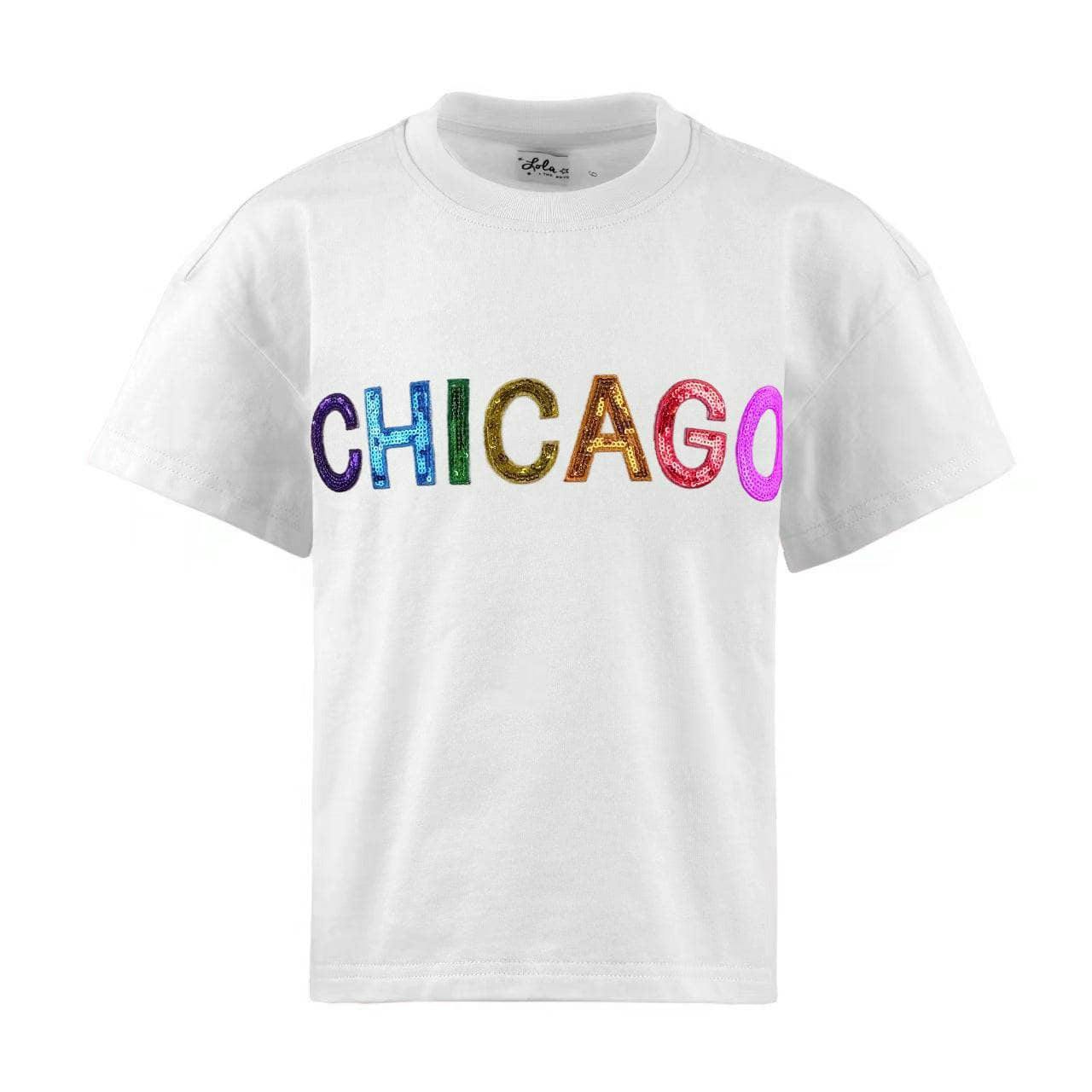 Women's Sequin Chicago T-shirt Black