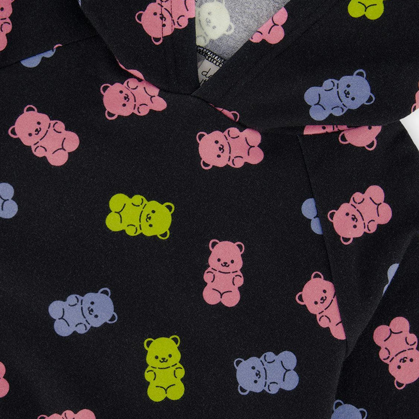 Printed Hoodie Black Printed Gummy Bears
