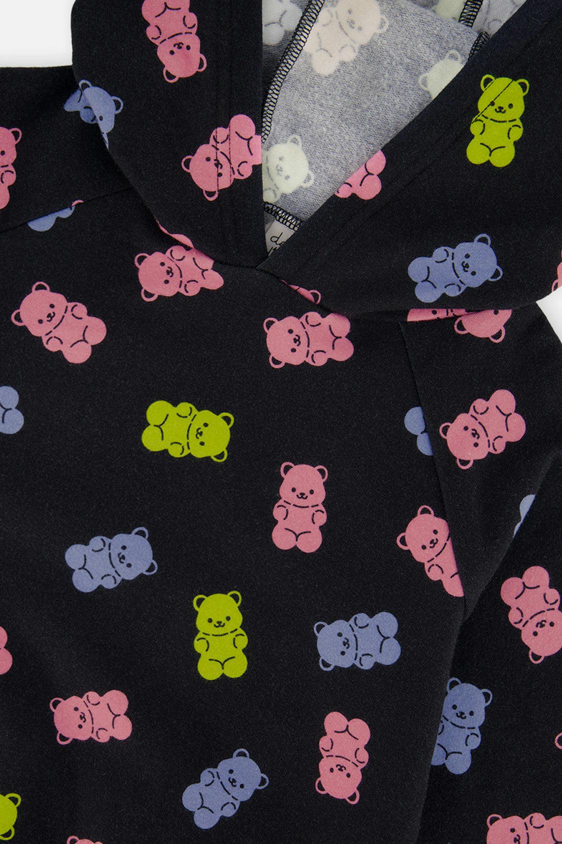 Printed Hoodie Black Printed Gummy Bears