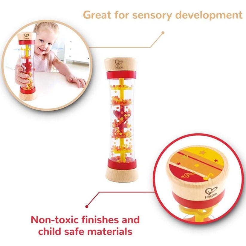 Hape: Beaded Raindrops - Red - Wooden Soothing Sounds Toy