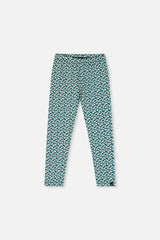 Organic Cotton Leggings Green Daisy Print