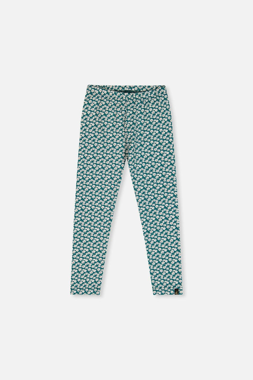Organic Cotton Leggings Green Daisy Print